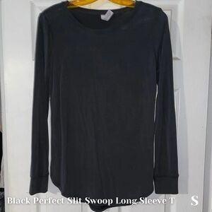Black Perfect Slit Swoop Long Sleeve T Small (worn once) Zyia